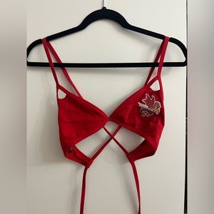 Jolyn Top Red Tie Back